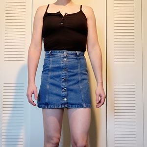 Divided denim mini skirt